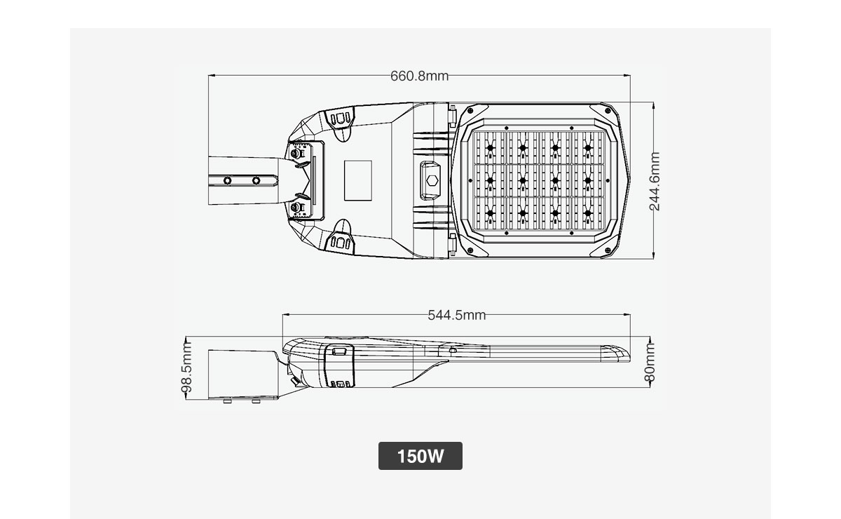 工程户外路灯 庭院照明灯运动传感器 景观灯50w 100w 150w LED路灯园林公园别墅防水超亮