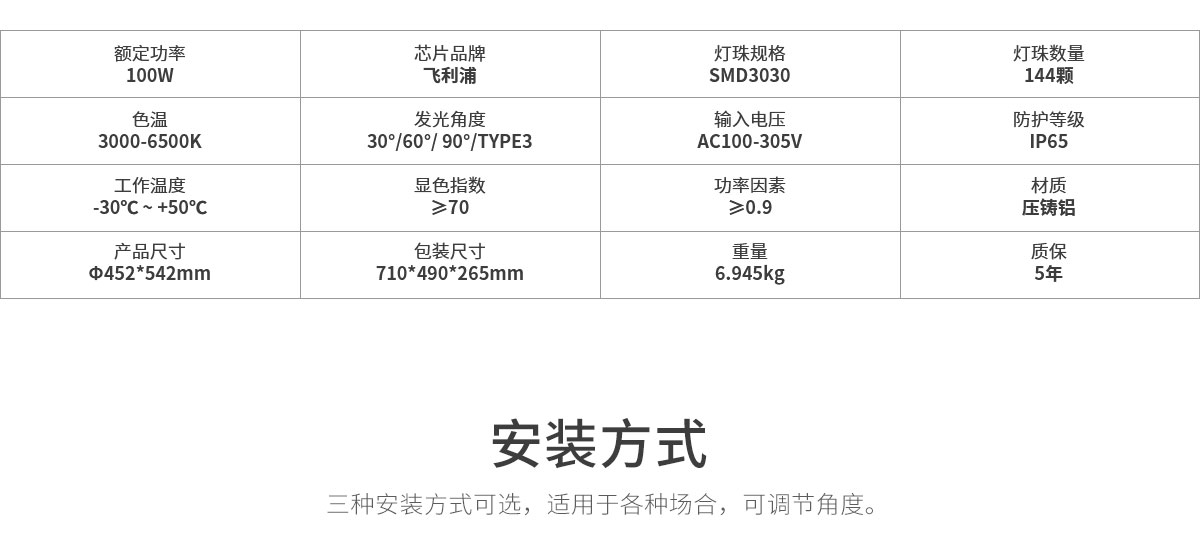 2022户外防水LED庭院灯花园别墅 100W 小区路灯室外家用超亮新农村