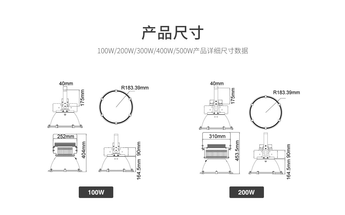 中山菲龙批发LED塔吊灯200w 500瓦 户外工地施工探照投光大灯防水