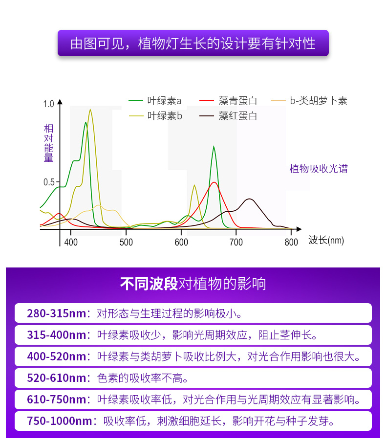全光谱LED植物灯 家庭园艺 植物工厂大麻专用灯