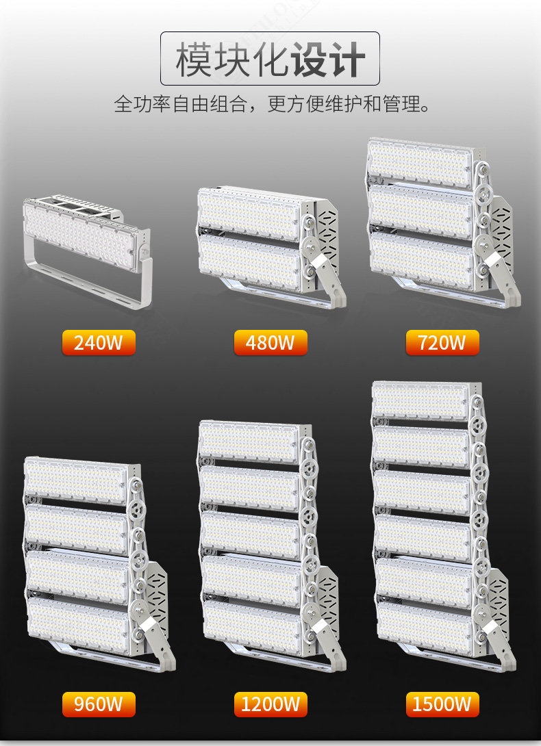 480w 720w 960w 1200w 1500w物流机场体育场投影灯高桅杆led室内室外泛光灯