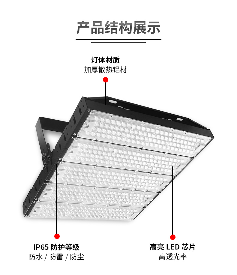 菲龙照明 户外球场物流中心防水大射灯超亮专用LED投光灯