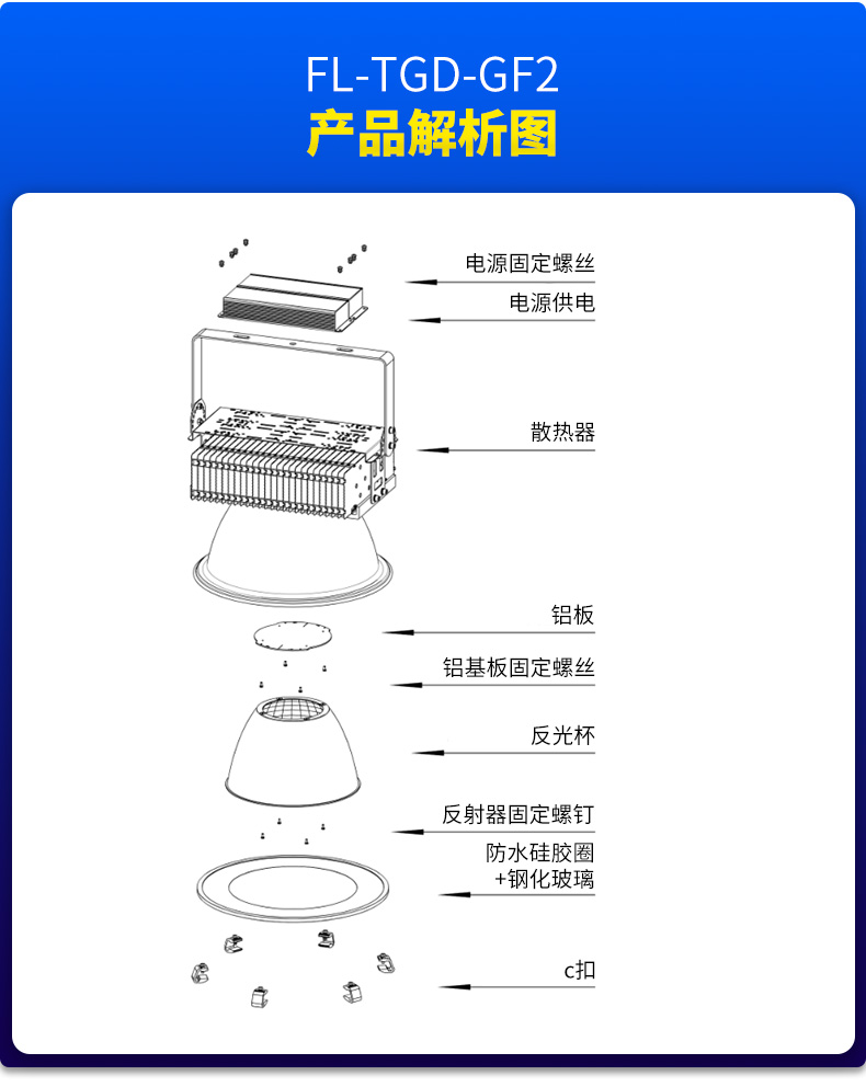 中山菲龙批发LED塔吊灯200w 500瓦 户外工地施工探照投光大灯防水