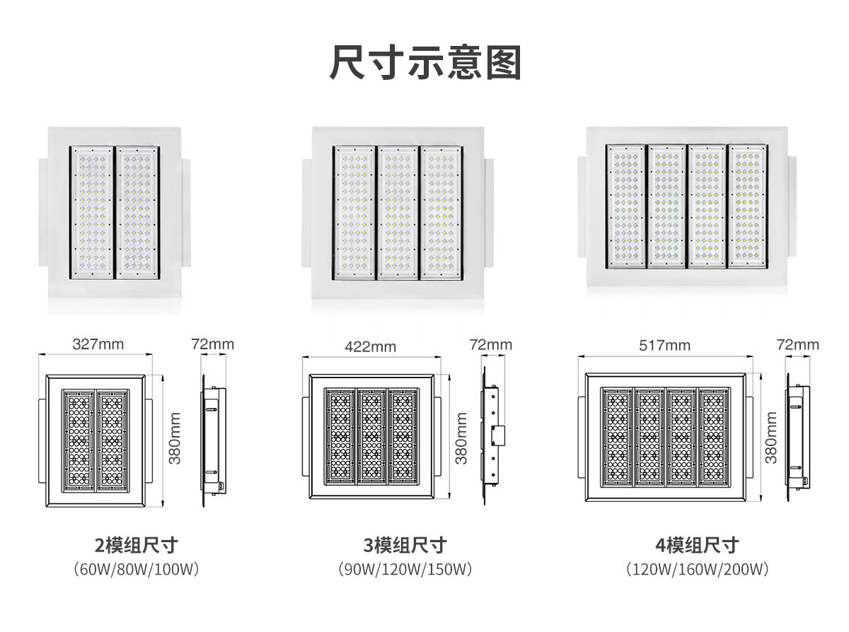 户外加油站灯 100w 150w 200w 化工厂防爆LED照明灯