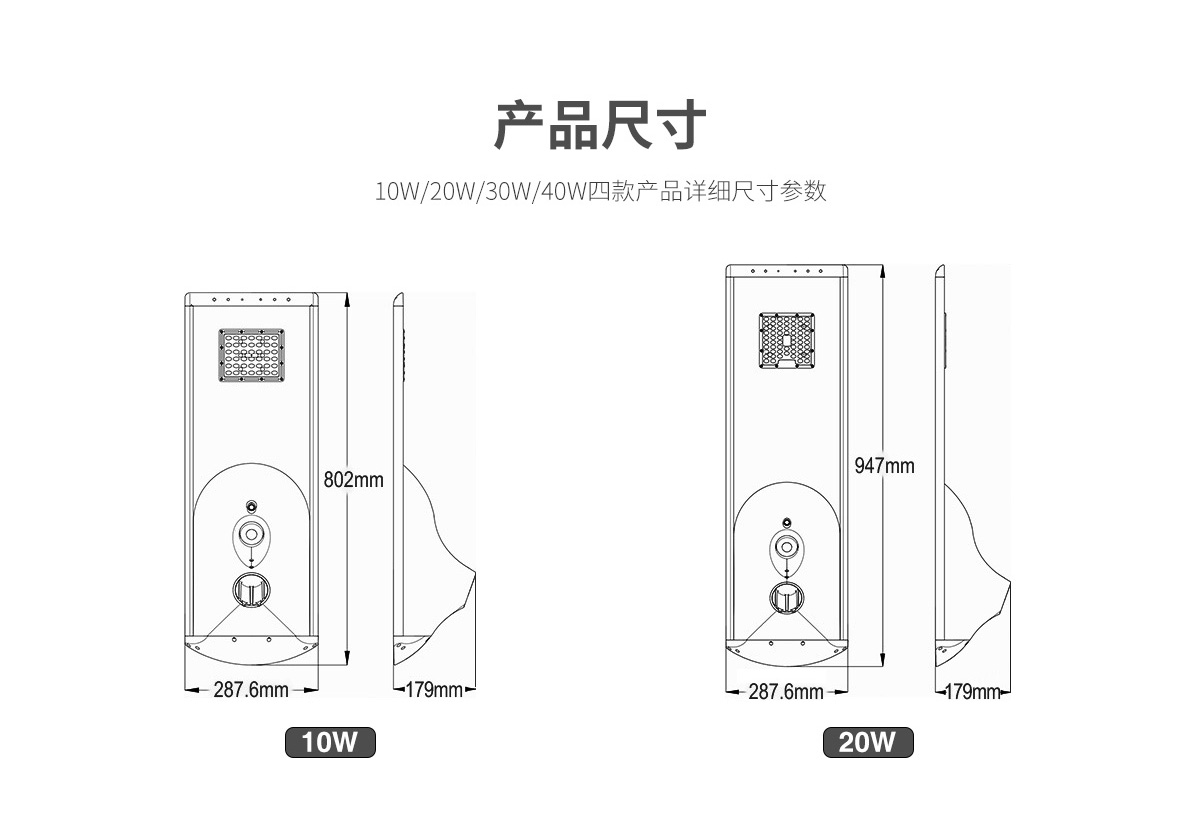 一体化太阳能庭院路灯 50w 60w 智能感应工程路灯